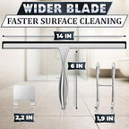 Stainless Steel Shower Squeegee, Glass, Silicone, 14 Inch (Silver) - Image 2