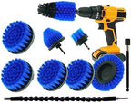 HUAWELL Drill Brush Power Scrubber Cleaning Brush with 2 Extended Attachment Set Kit for Bathroom and Kitchen Surface,Grout,Tub,Shower,Tile,Corners (Blue) by HUAWELL