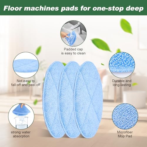 Commercial 12 Inch Floor Machines Pads Compatible with Oreck Orbiter Floor Machine: 3 Packs Microfiber Carpet Bonnet Floor Buffer Pads - Image 3
