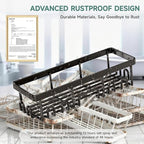 Veken Shower Caddy 3-Pack, Advanced Rustproof Design, No Drilling Adhesive Shelves, Rack with Soap Holder, Large Capacity Bathroom Organizers and Storage, Wall-Mounted Kitchen & Home Decor, Black - Image 4