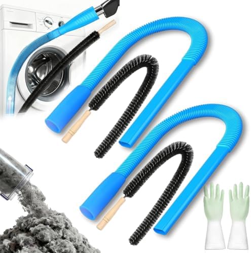 2026 Upgraded Dryer Vacuum Hose Attachment Compatible with All Vacuum Cleaner, Universal Dryer Vent Cleaner Kit, Dryer Lint Vac Attachment, Deep Cleaning Tools for Clogged Ducts & Lint Removal by Unknown
