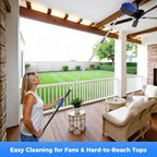 wlich 26ft Telescoping Dusting Kit, Aluminum 5-20ft Fan & Window Cleaner Set, Versatile Dusting Set with 5 Replaceable Heads for Cleaning Fans, Windows, and Hard-to-reach Areas Outdoors Without Ladder - Image 3