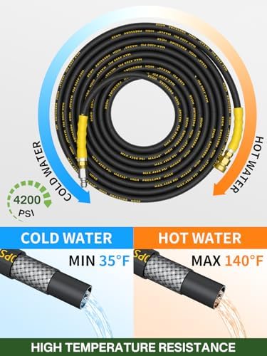 200FT Pressure Washer Hose 4200PSI M22 Fitting - Image 3