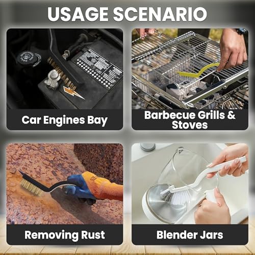 8 Pcs Crevice Cleaning Brush Set Hard Bristle Tools for Narrow Spaces - Image 7