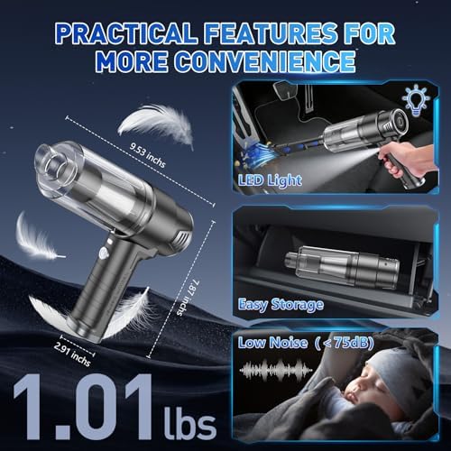 KMM Handheld Car Vacuum Cleaner, 10000PA Hand Held Vacuum & Air Duster - Image 7