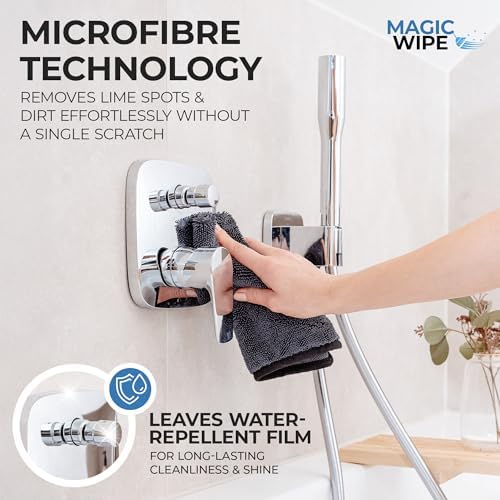 Magicwipe® Bathroom Drying Cloth XL (40×60 cm, 2 Pack) – Removes Limescale & Hard Water Stains in Seconds with Just Water – Streak-Free for Shower Glass & Tiles – Reusable Microfibre Cloth - Image 4