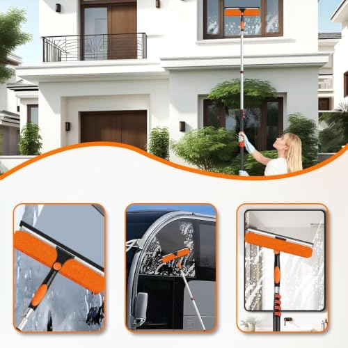14" Extra-Wide Window Squeegee with 5-20FT Extension Pole - Image 6