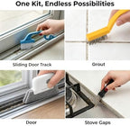 11 Pack Window Track Cleaning Tools Set, Window Groove Cleaning Brush Kit, Hard Bristle for Sliding Door, Sill, Tile Lines, Shutter, Corner, Grout, Sink - Image 5