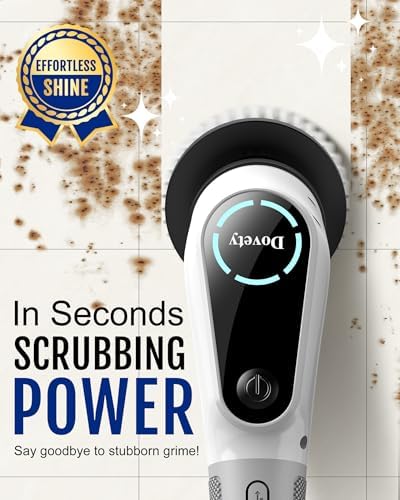 Dovety Electric Spin Scrubber, Extendable Handle, 8 Brush Heads-WH - Image 2