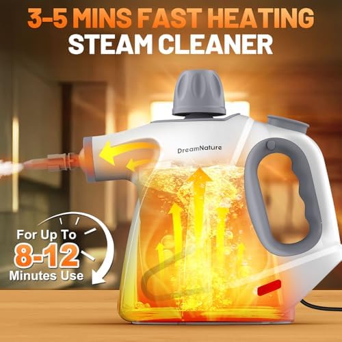 Multi-Surface Handheld Pressurized Steam Cleaner with 11-Pieces Accessories, 15.2OZ Hands-free Portable Steamer for Cleaning, Multipurpose Steam Cleaner for Home|Upholstery|Car|Floor|Grout|More - Image 2