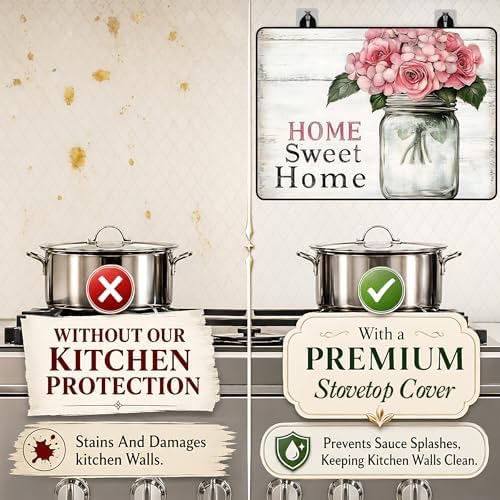 Stove Top Cover,28.5"L x 20.8"W,Heat Resistant Cooktop Protector Mat - Image 3