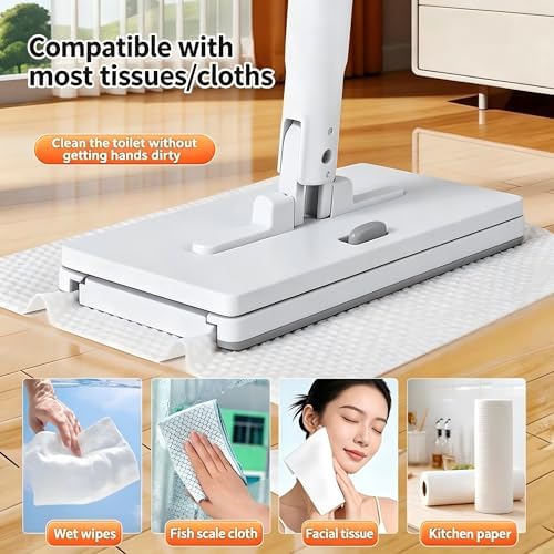 Magic Grip Mini Mop, Snap Grip No-Touch Lazy Mop with 1-Second Cloth Change, 360° Rotating Head for Walls, Floors, Windows, Corners. Cloth-Changing Mini Cleaning Tool with 10 Reusable Microfiber Cloth - Image 3