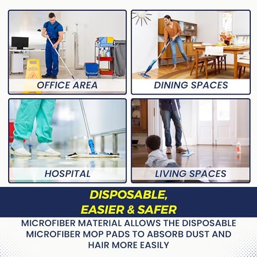 24-Pack Disposable Microfiber Pads for 16-18" Flat Mop, for Bona/Rubbermaid - Image 4