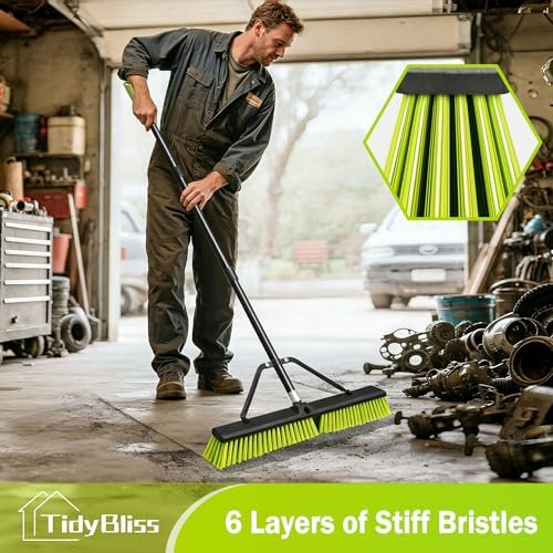 TidyBliss 24” Wide Push Broom Outdoor Heavy Duty with 63” Long Handle - Image 3