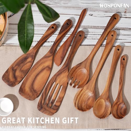9 pcs Wooden Spatulas and Spoons for Cooking,Wooden Utensil Set - Image 5