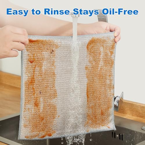 JOYMOOP Non Scratch Wire Dishcloth, 3 Piece Set, Medium, Silver - Image 5