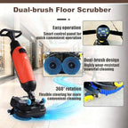 Commercial Floor Scrubber Machine, 36V/ 10.5 AH Cordless Floor Scrubber, Floor Buffer Machine, 17” Cleaning Width Commercial Floor Scrubber Machine Dual Rotary Brushes, 360° Rotating Head Red - Image 5