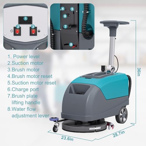 Walk Behind Floor Scrubber Machine, 24" Squeegee - Image 7