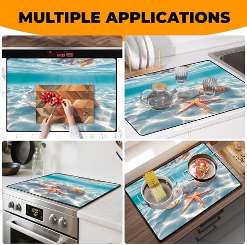 Heat-resistant Stove Top Cover - 28.5" X 20.5" Cooktop Protector Covers, Scratch-resistant Washable Pad Kitchen Countertop Mat (Ocean, 28.5" x 20.5") - Image 7