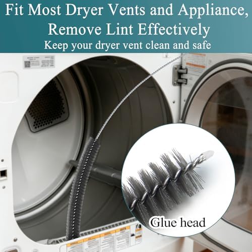 Dryer Vent Cleaner Kit - Long Dryer Vent Cleaning Brush, Dryer Lint Cleaner Remover Refrigerator Long Coil Cleaning Kit - Appliance Brush - AC Cleaning Brush Set for Household Tools - Image 6