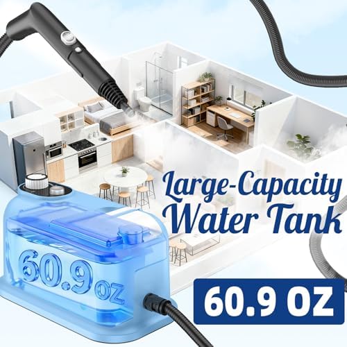 60.87oz Heavy Duty Steam Cleaner, 10s Rapid Heating Handheld Steamer for Whole Home, Car, Grout & Tile – Chemical-Free Pressurized Steam for Floors, Kitchen, Upholstery with 15 Accessories - Image 3