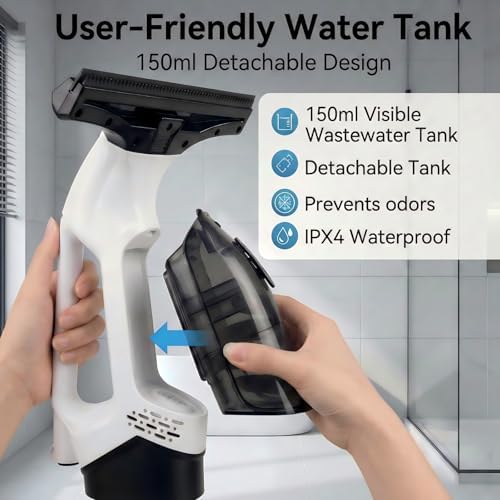 Window Vacuum Squeegee Cordless, 2000Pa Electric Window Cleaner Tool - Image 2