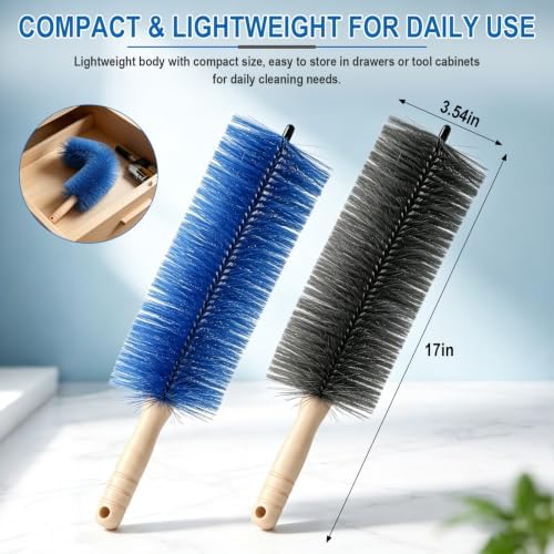 2PCS Fan Cleaning Brush, 2026 New Bendable Microfiber Head Dusting Brushes, Remover Washable ldeal for Electric and Blind, Home Car Vents, Air Conditioning, Curtain - Image 2