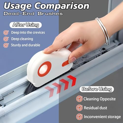2pcs 2 in 1 Groove Cleaning Brush, Easy to Store Window Track Cleaning Tools, Multifunction Window Track Cleaner, Track Cleaning Tools Suitable for Sliding Door Tracks, Shutter Door Window Track - Image 4
