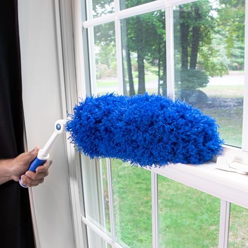 Unger Connect and Clean Microfiber Duster with Pivoting Handle, Dusters for Cleaning, Compatible with Telescopic Poles, Dusting Tools, Cleaner Tool for Windows, TVs, Moldings, Cupboards, Cabinets - Image 2