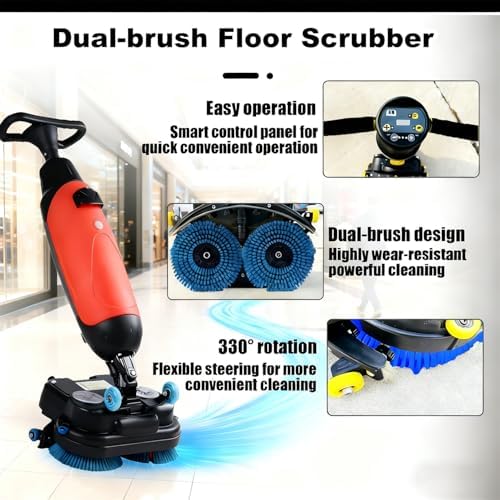 Multi-Functional Floor Buffer Polisher Machine, Commercial Floor Washer Dual Brush, 13000 Sqft/H, with 18" Cleaning Width, Efficient Cleaning for Home and Commercial Spaces - Image 2