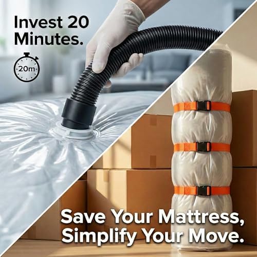 Memory Foam Mattress Vacuum Bag for Moving and Storage, Queen/Full/Full-XL - Image 3