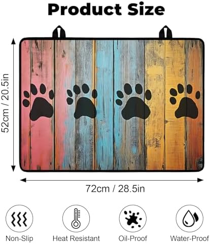 Stove Top Cover for Glass Electric Stove (Dog Paw Print, 28.5"L x 20.5"W) - Image 2