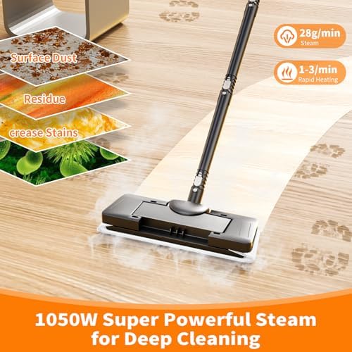Steam Mop, Detachable Steam Cleaner 16-in-1 Lightweight Handheld Steamer for Hardwood Floors, Home, Tile, Clothes, Windows Cleaning - Image 5