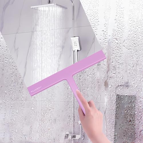 Silicone Rubber Blade Shower Squeegee 9" in Width Window & Car Squeegee - Pink - Image 5