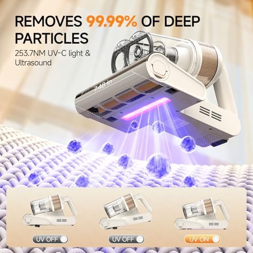 FEPPO Mattress Vacuum Cleaner PRO, 4-in-1 16Kpa Bed Vacuum with UV-C Light - Image 3