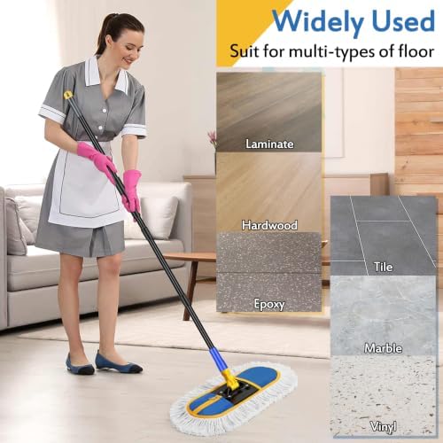 SOBONNE Dust Mop for Hardwood Floors Cleaning,Wet Dry Dust Broom - Image 5