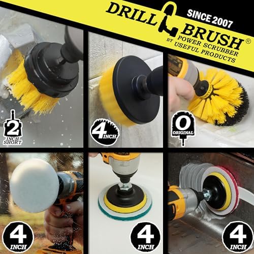 Drill Brush Attachment - Toilet Brush Cleaning Supplies - Grout Cleaner - Image 2