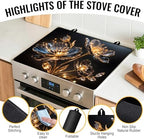 NYZE Stove Top Cover for Electric Stove 28x20 Inch Silicone Stove Topper & Protector, Decorative Kitchen Mat for Electric/Glass Stove Top (Glowing Floral) - Image 3