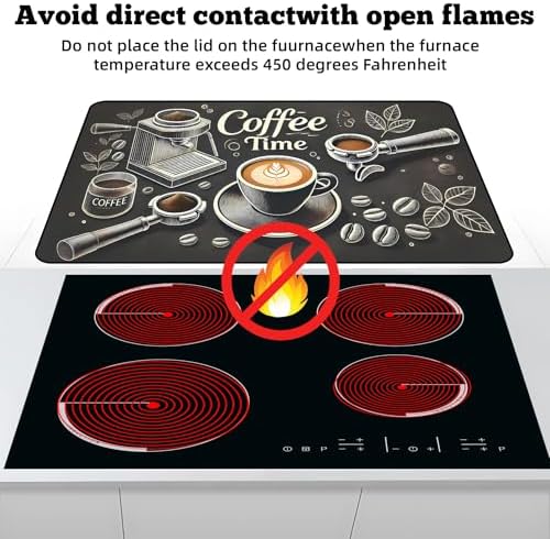 Multi-Design Stove Top Cover for Glass/Electric Stoves - 3-in-1 Heat-Resistant Protector Mat, Non-Slip Drying Rack 30" L x 21" W (Coffee) - Image 3
