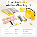 Professional Window Cleaning Kit with Bucket 3 Gallon, 6FT Extension Pole - Image 2