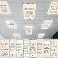 8Pcs Classroom Fluorescent Magnetic Light Covers,2x4 FT Boho Rainbow by Hallswl