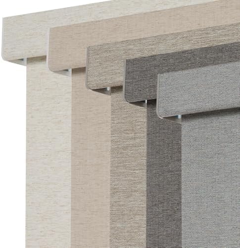 Persilux Blackout Roller Shades for Window Blinds,Cordless,Linen Fabric,Thermal Insulated Fabric UV Protection Shades for Home,Office,Bedroom,Door,Blackout-Grey,21" W X 72" H by PersiluxHome