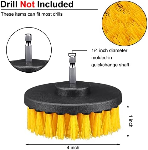 Remerry 6 Pcs Drill Brush Attachment, Power Scrubber Cleaning Kit, Yellow - Image 2