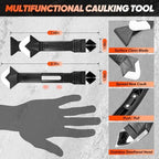 Saker Silicone Caulking Tool 3-in-1 Grout Removal Tool Classic Black - Image 4