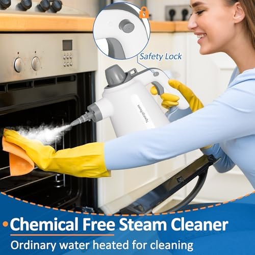 Spurgehom Handheld Steam Cleaner, Portable Steamer with 11 PCS Accessory & Safety Lock, Large Capacity Steam for Cleaning, Multipurpose Steam Cleaner for Home, Car, Window - Image 2
