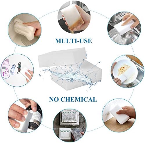 Magic Cleaning Sponges Eraser, 100 Pack Premium Melamine Sponge Foam Cleaning Pads, Dish Sponges, White Household Cleaning Scrub Sponge for Kitchen, Bathroom, Furniture, Floor Wall Cleaner - Image 2