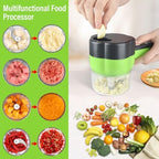 Electric Vegetable Slicer Set Vegetable Cutter 4 in 1 Portable, Rechargeable, Wireless Food Processor & Chopper Machine Mixer Food Slice for Home Kitchen Garlic Pepper Chili Onion Celery Ginger Meat - Image 2