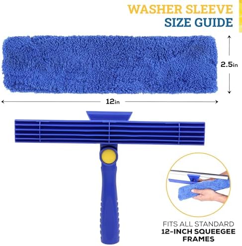 KLEEN HANDLER 12” Replacement Window Cleaning Microfiber Squeegee Sleeves - Image 2