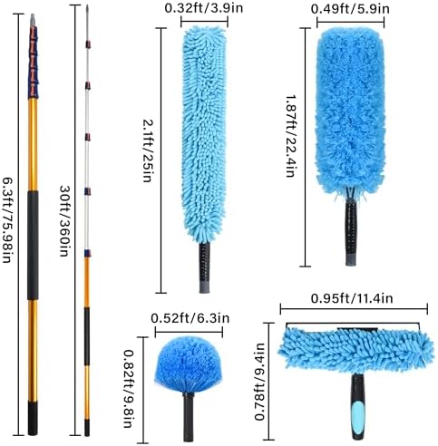 36 Foot High Reach Duster Kit with 7-30FT Extension Pole - Image 6
