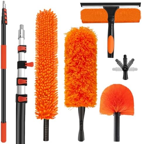 18FT High Reach Duster Cleaning Kit with 3-12 FT Extension Pole by ACTREY